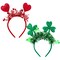 2 Pcs Valentine's Day St. Patrick's Day Headbands Set Sequin Heart and Green Clover Glittery Hair Accessories for Women Men Party Gift Decoration